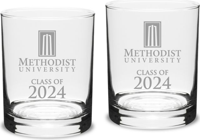 Methodist University Class of 2024 14. oz Glass - Set of 2 - ONLINE ONLY