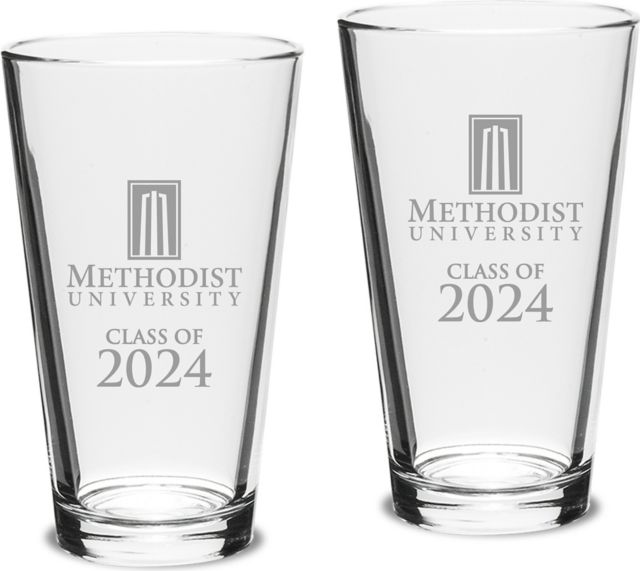 Methodist University Class of 2024 16 oz. Glass - Set of 2 - ONLINE ONLY