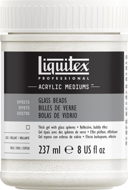 ACRYLIC MEDIUM TEXTURE GEL GLASS BEADS 8 OZ