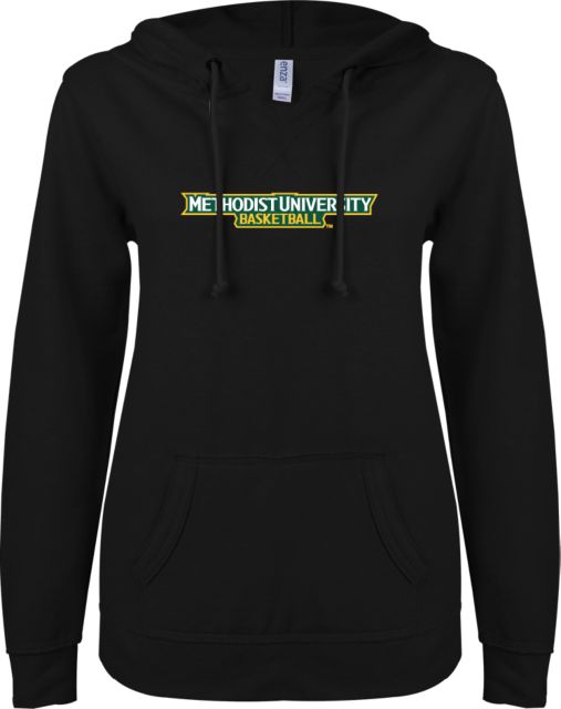 Methodist ENZA Ladies V Notch Raw Edge Fleece Hoodie Basketball - ONLINE ONLY