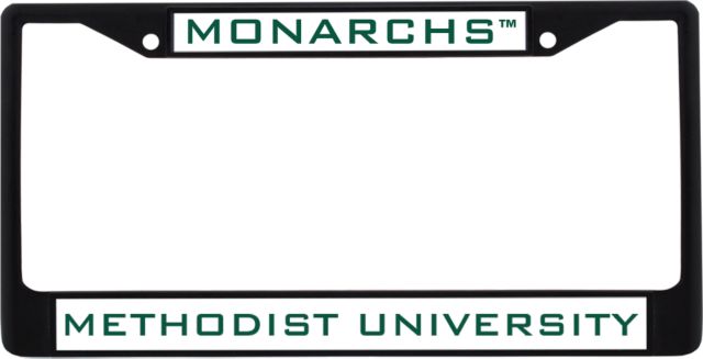 Methodist Metal License Plate Frame in Monarchs - ONLINE ONLY