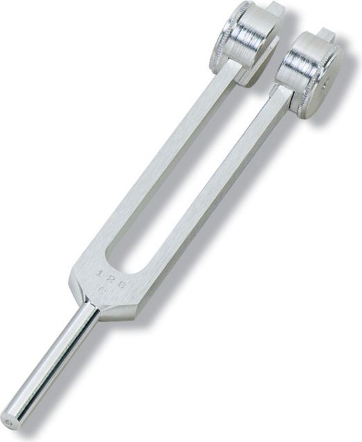 128 HERTZ FREQUENCY TUNING FORK WITH WEIGHTS